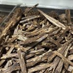 Hainan Agarwood, China: Insect-damaged long strips, SSS grade